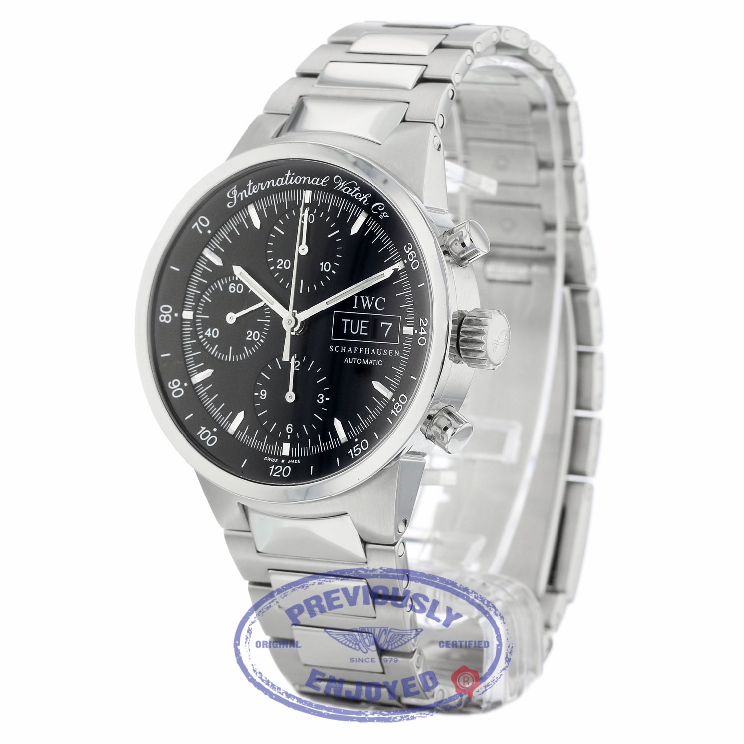 IWC GST Chronograph 40MM Automatic Stainless Steel Black Dial IW3707 H0KDPF - Beverly Hills Watch Company