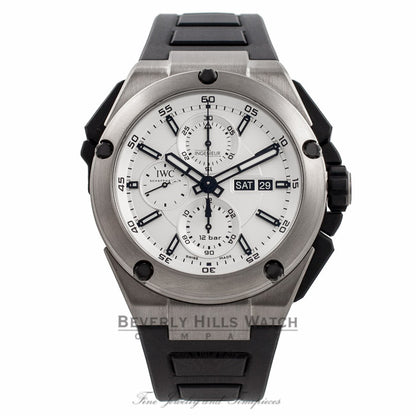 IWC Ingenieur Double Chronograph 45MM Titanium Silver Dial 44 Hour Power Reserve IW386501 4UTJTH - Beverly Hills Watch Company Watch Store