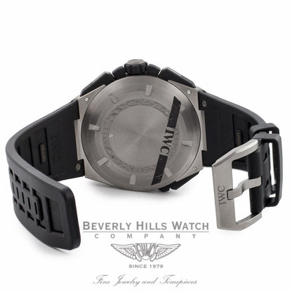 IWC Ingenieur Double Chronograph 45MM Titanium Silver Dial 44 Hour Power Reserve IW386501 4UTJTH - Beverly Hills Watch Company Watch Store