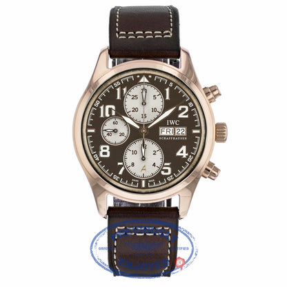 IWC Pilot Antoine de Saint Exupéry Automatic 42mm 18k Rose Gold Bronze Dial IW371711 2Q4MF6 - Beverly Hills Watch