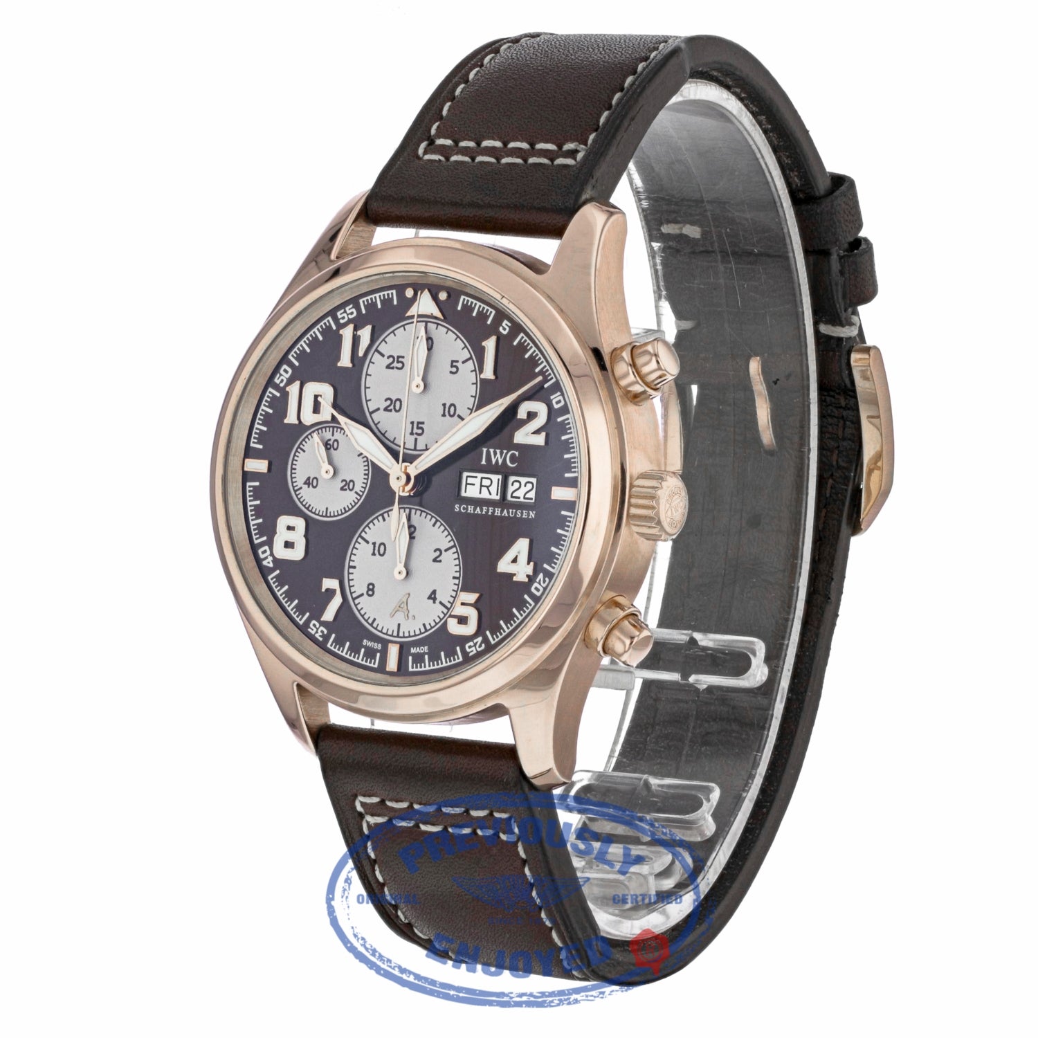 IWC Pilot Antoine de Saint Exupéry Automatic 42mm 18k Rose Gold Bronze Dial IW371711 2Q4MF6 - Beverly Hills Watch