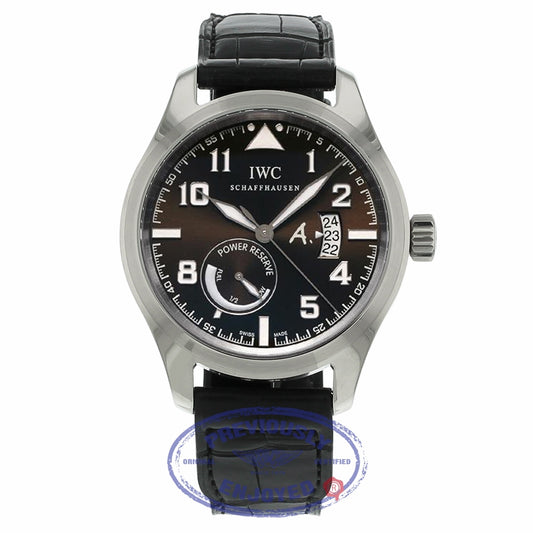 IWC Pilot 44mm Antoine de Saint-Exupery 18k White Gold Brown Dial IW320102 DT17FH - Beverly Hills Watch Company