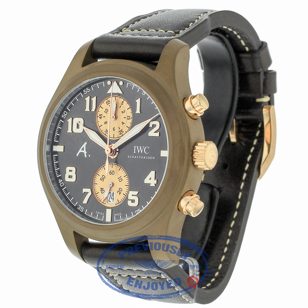IWC Pilot Automatic Chronograph 46mm Brown Ceramic "Last Flight" IW388006 JLKWKM - Beverly Hills Watch   