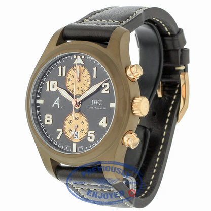 IWC Pilot Automatic Chronograph 46mm Brown Ceramic "Last Flight" IW388006 JLKWKM - Beverly Hills Watch   