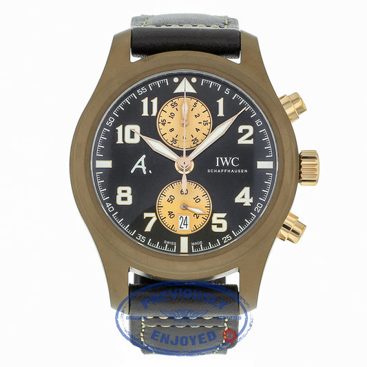 IWC Pilot Automatic Chronograph 46mm Brown Ceramic "Last Flight" IW388006 JLKWKM - Beverly Hills Watch   