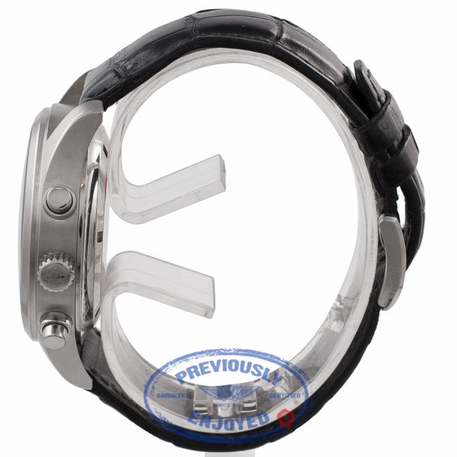 IWC Pilot Chronograph Stainless Steel Black Dial Black Crocodile Strap IW3717.01 UPCZEQ - Beverly Hills Watch Company Watch Store