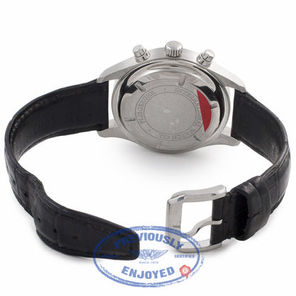 IWC Pilot Chronograph Stainless Steel Black Dial Black Crocodile Strap IW3717.01 UPCZEQ - Beverly Hills Watch Company Watch Store