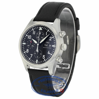 IWC Classic Pilot Chronograph 42mm Stainless Steel Black Dial IW371701 - Beverly Hills Watch Company