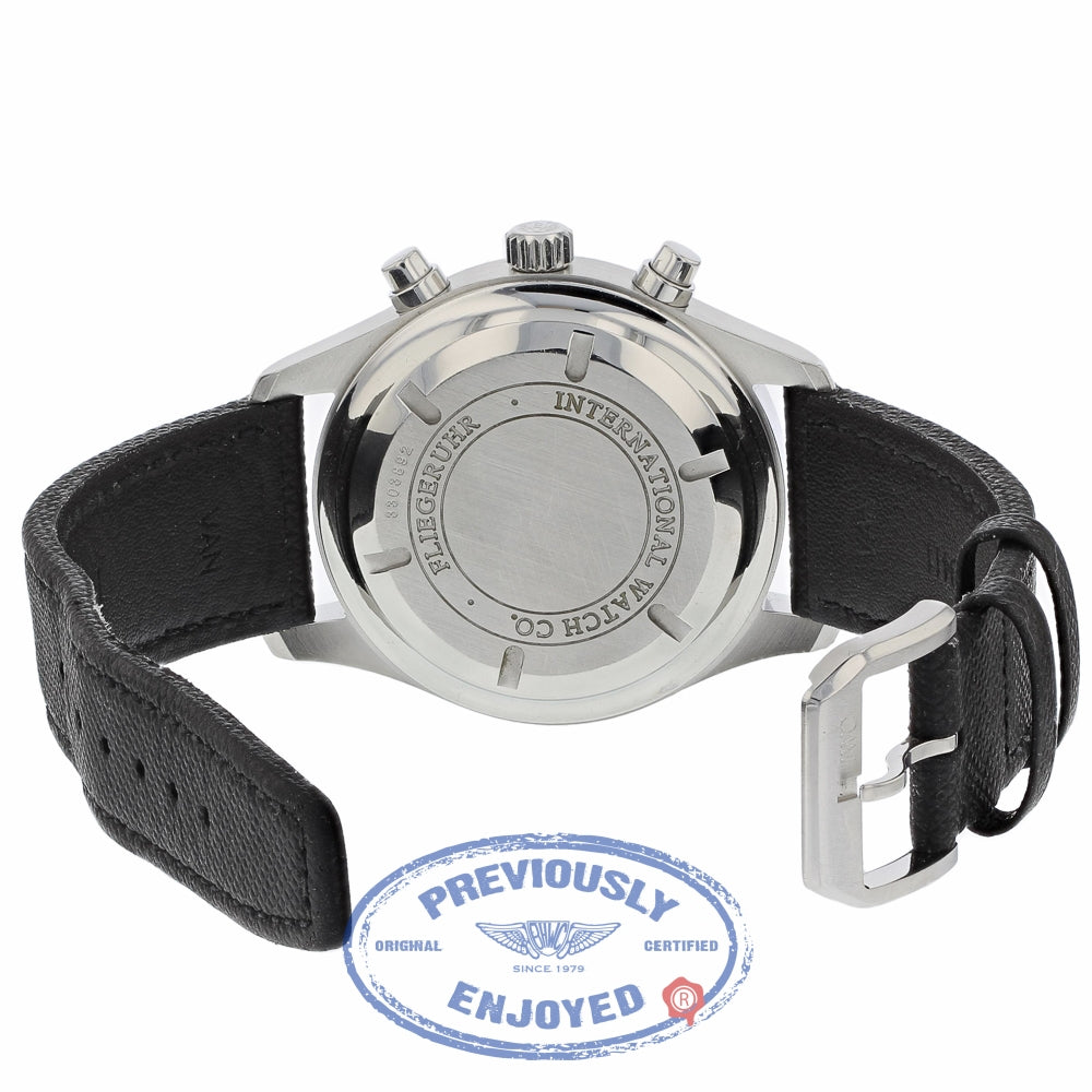 IWC Classic Pilot Chronograph 42mm Stainless Steel Black Dial IW371701 - Beverly Hills Watch Company