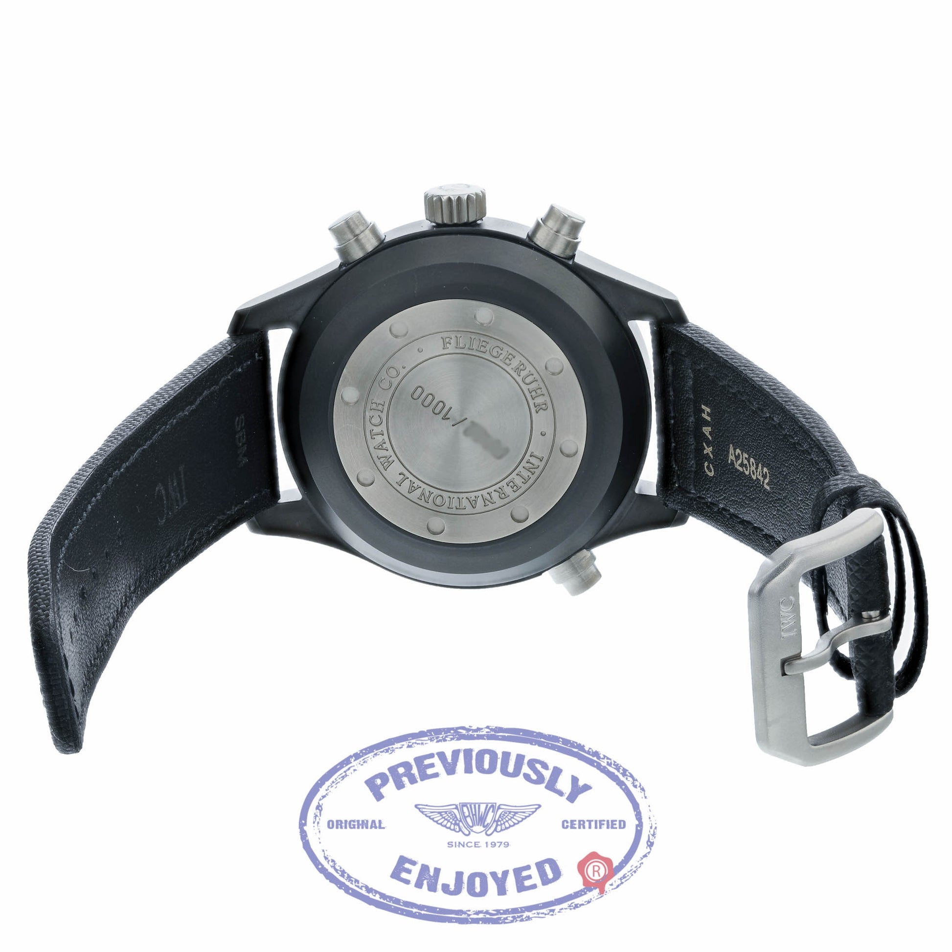 IWC Pilot's Double Chronograph Limited Edition Ceramic Black Dial Black Kevlar Strap IW378601 WMLPP7 - Beverly Hills Watch Store