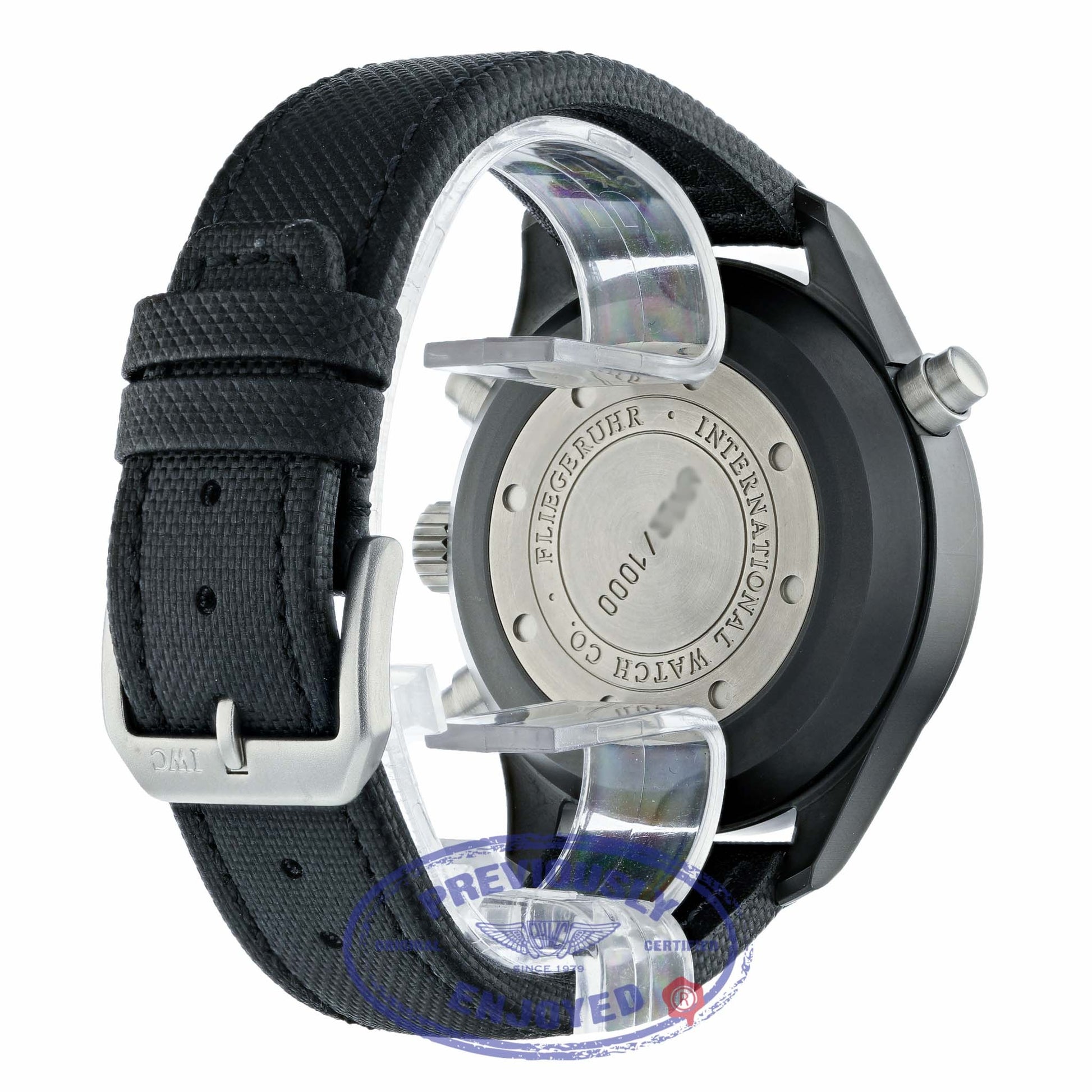 IWC Pilot's Double Chronograph Limited Edition Ceramic Black Dial Black Kevlar Strap IW378601 WMLPP7 - Beverly Hills Watch Store