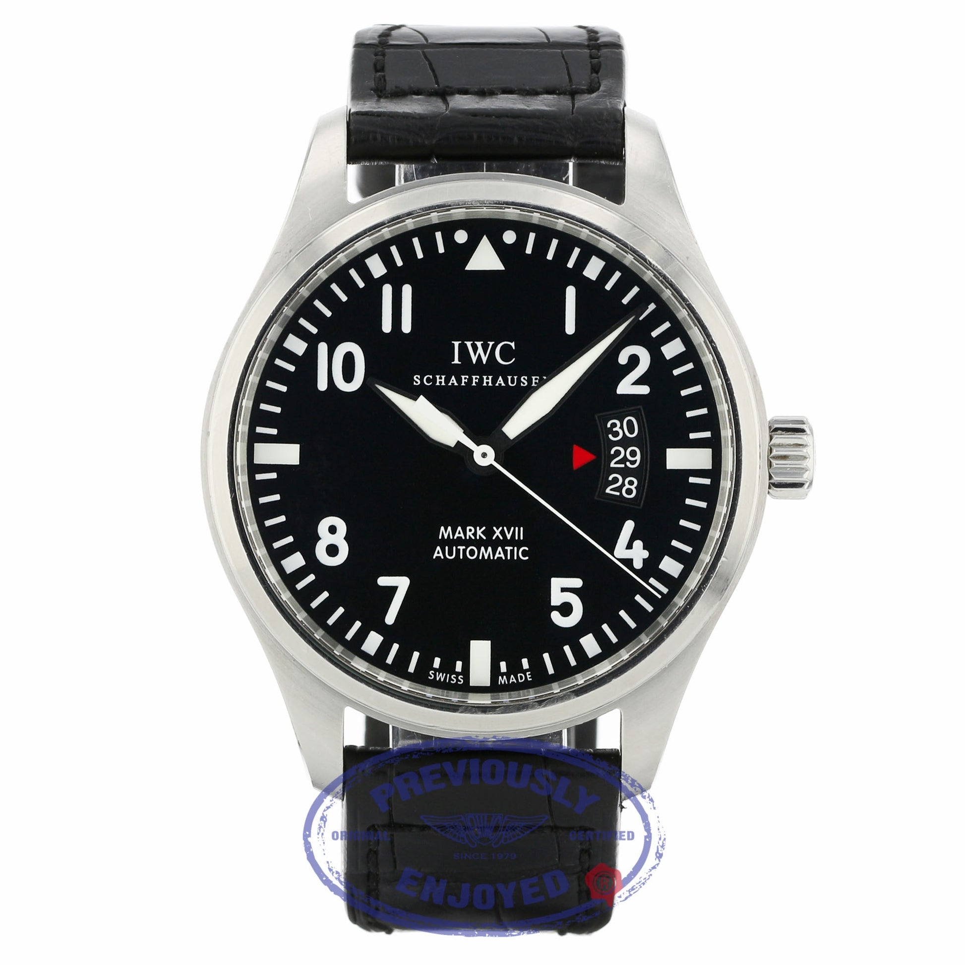 IWC Pilots Mark XVII 41MM Stainless Steel Black Dial IW326501 YZMF90 - Beverly Hills Watch Company