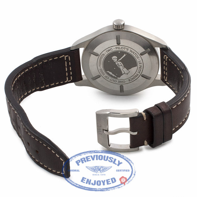 IWC Pilot Mark XVII Edition Le Petit Prince 40MM Stainless Steel Midnight Blue Dial Brown Leather Strap IW326506W326506 V28Q3C - Beverly Hills Watch Store