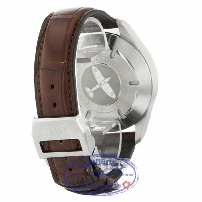 IWC Pilot Spitfire Ardoise Gray Dial Stainless Steel 43MM Brown Alligator Strap IW387802 CHVK2E - Beverly Hills Watch Company