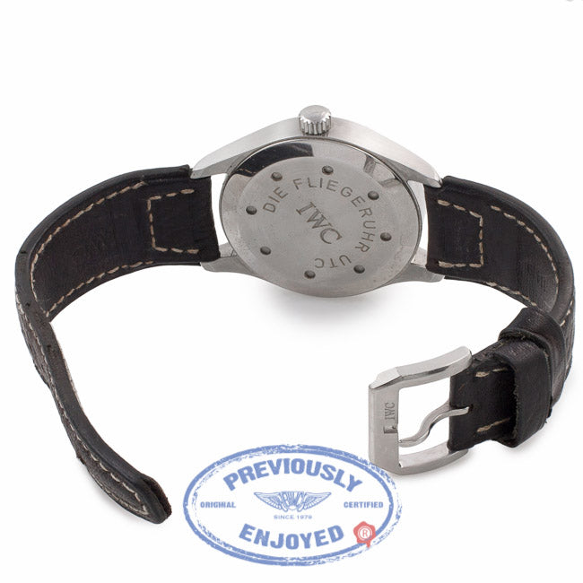 IWC Pilot UTC TZC 39MM Stainless Steel Automatic Black Dial Brown Leather Strap IW3251-01 J1MU92 - Beverly Hills Watch Company Watch Store