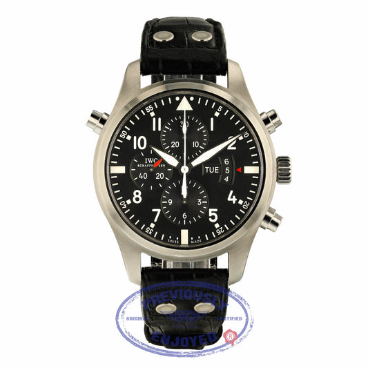 IWC Pilot Double Chronograph 46MM Stainless Steel IW377801 HVVYH8 - Beverly Hills Watch Store