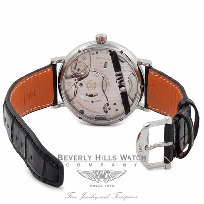 IWC Portofino 45MM Hand-Wound 8 Day Power Reserve Stainless Steel Blue Dial IW510106 05FE3D - Beverly Hills Watch Company Watch Store