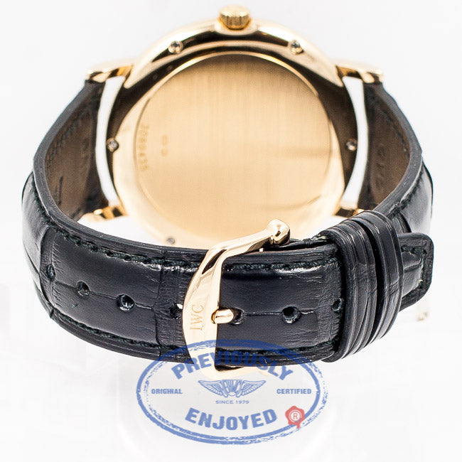 IWC Portofino 18K Rose Gold Black Dial Black Alligator Strap Watch IW353318 Luxury Watches Beverly Hills