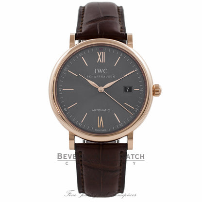 IWC Portofino 40MM 18k Rose Gold Grey Dial IW356511 ZXDXDJ - Beverly Hills Watch Company Watch Store