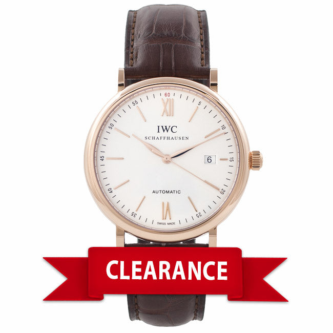 IWC Portofino 40MM Automatic 18k Rose Gold Silver Dial IW356504 TCP6E1 - Beverly Hills Watch Company Watch Store
