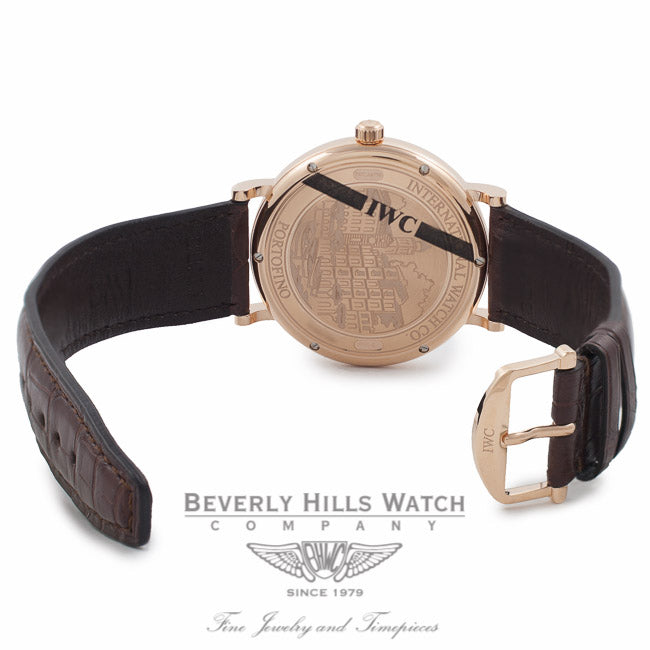 IWC Portofino 40MM Automatic 18k Rose Gold Silver Dial IW356504 TCP6E1 - Beverly Hills Watch Company Watch Store