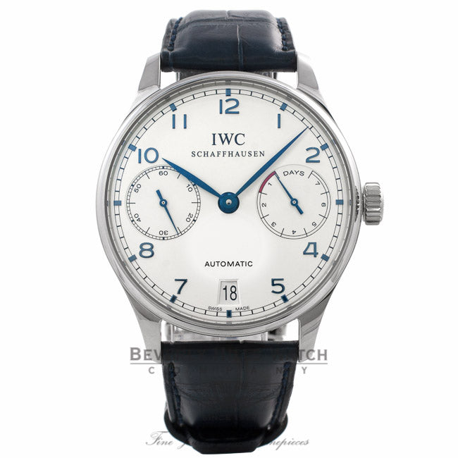 IWC Portuguese 7 Day Power Reserve Stainless Steel 42MM IW500107 21DDJN- Beverly Hills Watch Company Watch Store