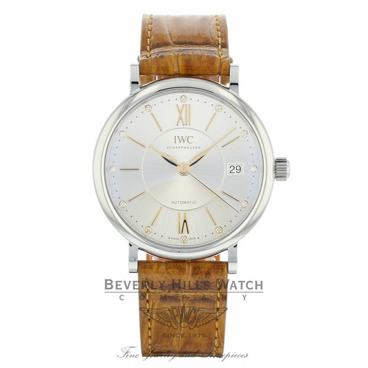 IWC Portofino Automatic Silver Diamond Dial IW458101 Q0HTKQ - Beverly Hills Watch