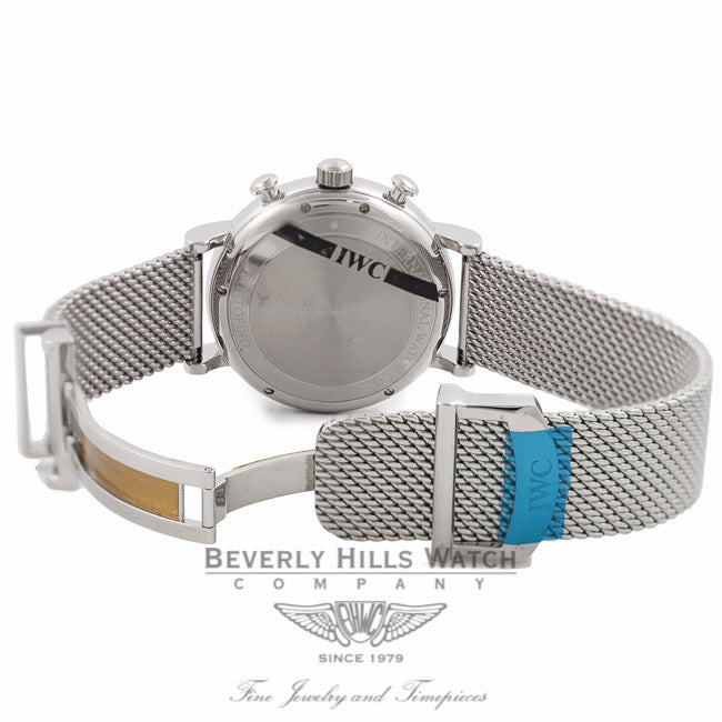 IWC Portofino Chronograph 42MM Stainless Steel Black Dial IW391016 R4G2M2 - Beverly Hills Watch Company Watch Store