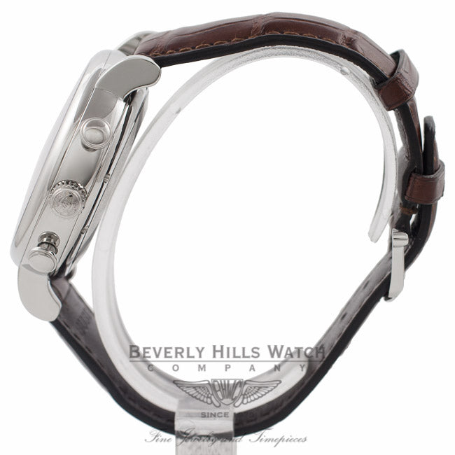 IWC Portofino Chronograph 42MM Stainless Steel Silver Dial Brown Alligator Strap IW391007 ARCZVA - Beverly Hills Watch Company Watch Store