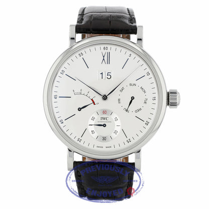 IWC Portofino Day Date 45mm Silver-Plated Dial 8 Day Power Reserve IW516201 9YJZP9 - Beverly Hills Watch