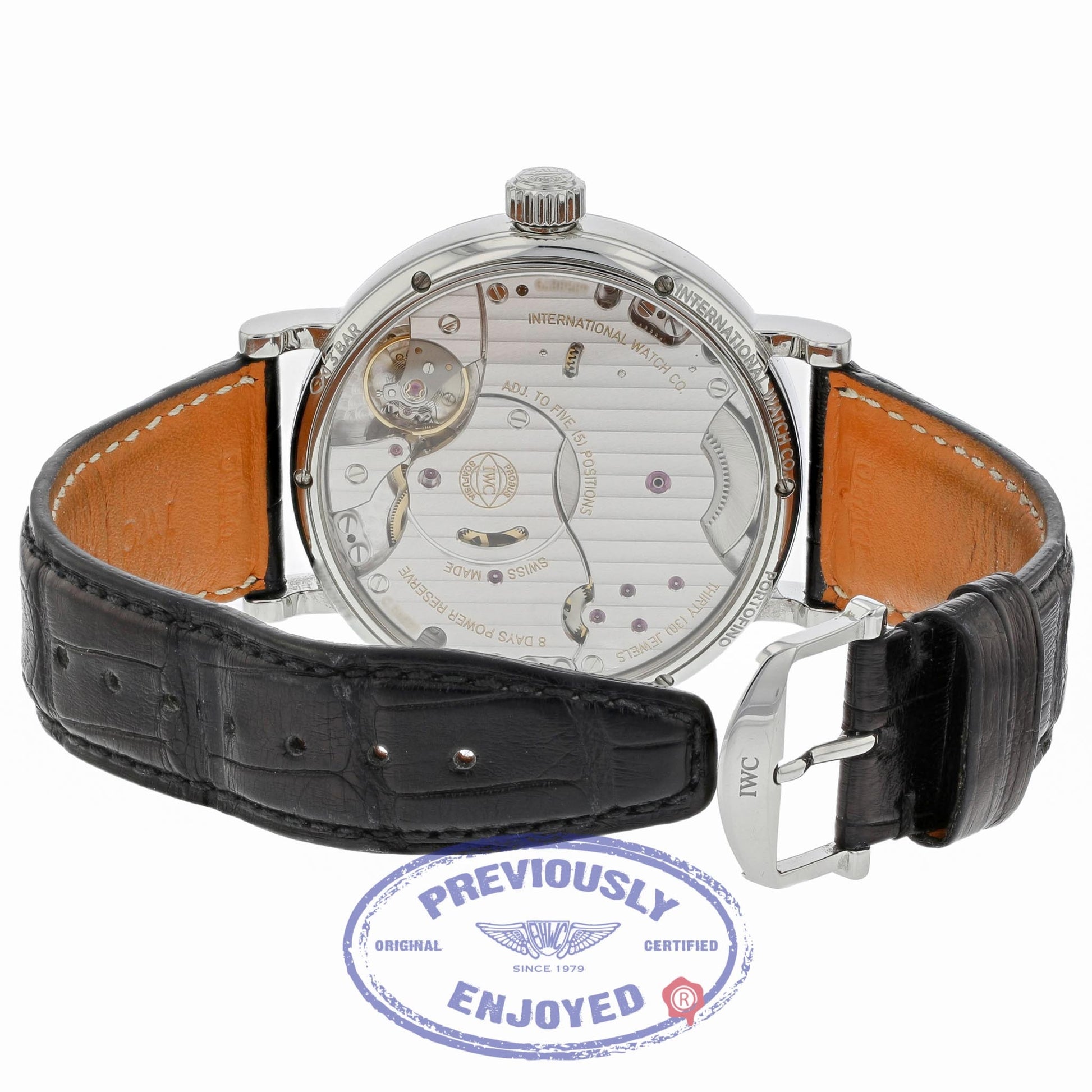 IWC Portofino Day Date 45mm Silver-Plated Dial 8 Day Power Reserve IW516201 9YJZP9 - Beverly Hills Watch