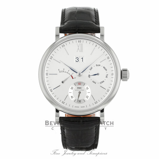 IWC Portofino Day Date 45mm Silver-Plated Dial 8 Day Power Reserve IW516201 3MTAKN - Beverly Hills Watch