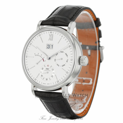 IWC Portofino Day Date 45mm Silver-Plated Dial 8 Day Power Reserve IW516201 3MTAKN - Beverly Hills Watch