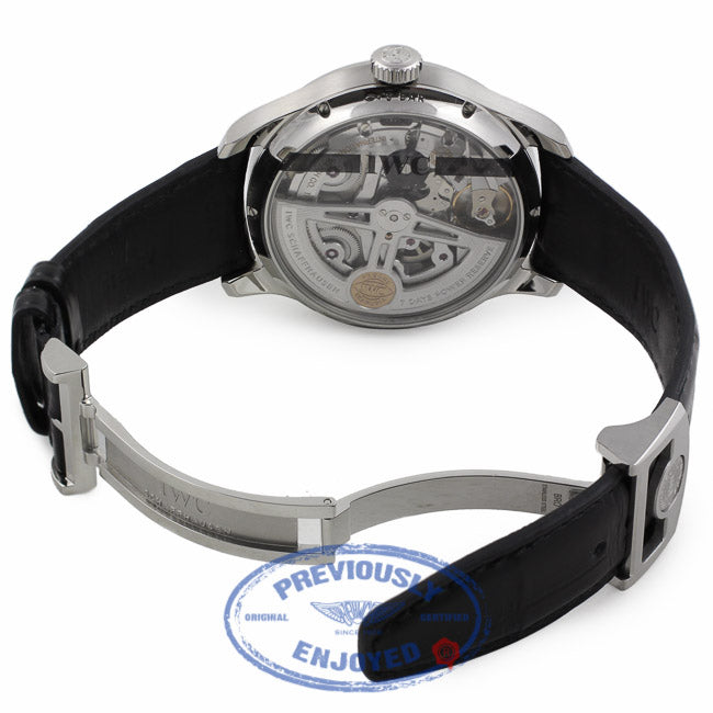 IWC Portugieser Annual Calendar Silver Dial Alligator Leather Automatic Men's Watch IW503501 X7WXD1 - Beverly Hills Watch Company