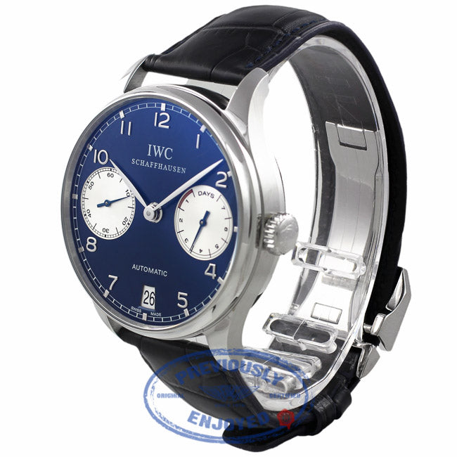 IWC Portuguese Seven Day Reserve 42mm Stainless Steel Laureus Limited Edition IW500112 8QRETW  - Beverly Hills Watch Company