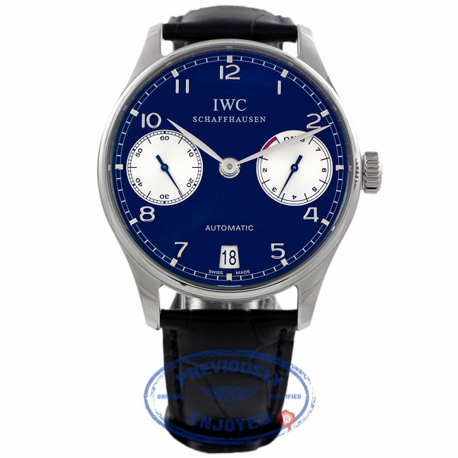 IWC Portuguese Seven Day Reserve 42mm Stainless Steel Laureus Limited Edition IW500112 8QRETW - Beverly Hills Watch Company