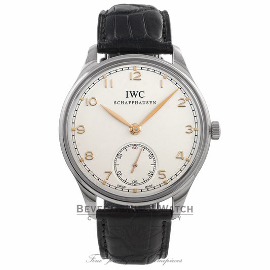 IWC Portuguese 44mm Stainless Steel Manual Wind Silver Dial IW545407 0MXRT8 - Beverly Hills Watch Company Watch Store