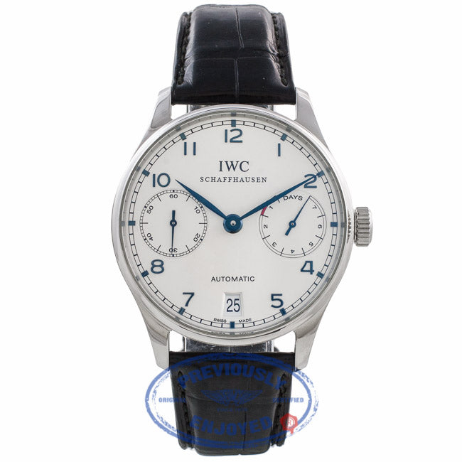 IWC Portuguese 7 Day Power Reserve Stainless Steel 42MM IW500107 QPRJ8C- Beverly Hills Watch Company Watch Store