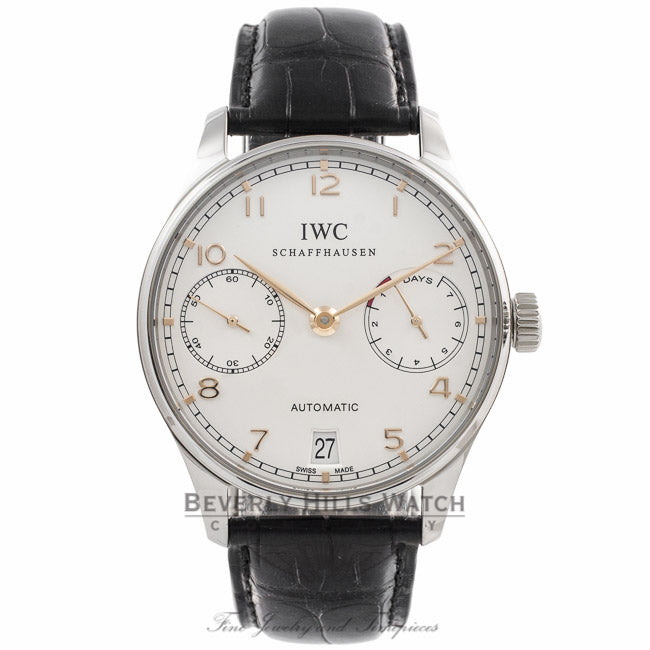 IWC Portuguese 7 Day Stainless Steel IW500114 E9QCH3 - Beverly Hills Watch Company Watch Store