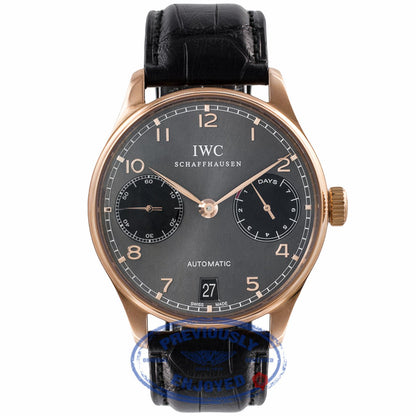 IWC Portuguese Chronograph 7 Day Power Reserve Slate Dial IW50012.25 UWXVLK - Beverly Hills Watch Company Watch Store