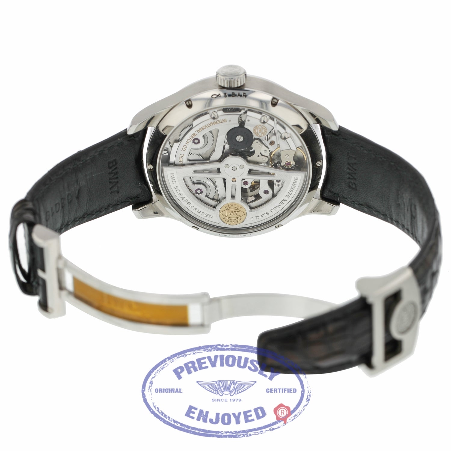 IWC Portugieser Annual Calendar Blue Dial 44mm Stainless Steel IW503502 9F4CK4 - Beverly Hills Watch