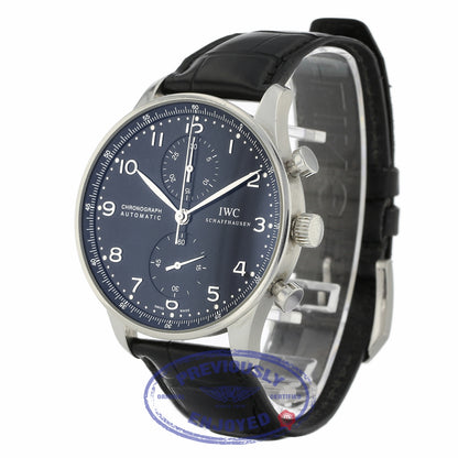 IWC Portuguese Chronograph 40MM Stainless Steel Black Dial IW371447 JC00DK - Beverly Hills Watch Company