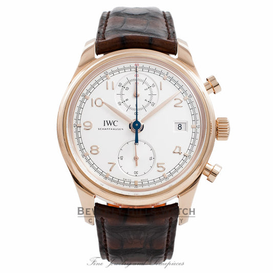 IWC Portuguese Chrono Classic 18K Rose Gold 42MM IW390402 2DMGHA - Beverly Hills Watch Company Watch Store