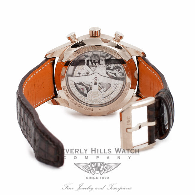 IWC Portuguese Chrono Classic 18K Rose Gold 42MM IW390402 2DMGHA - Beverly Hills Watch Company Watch Store