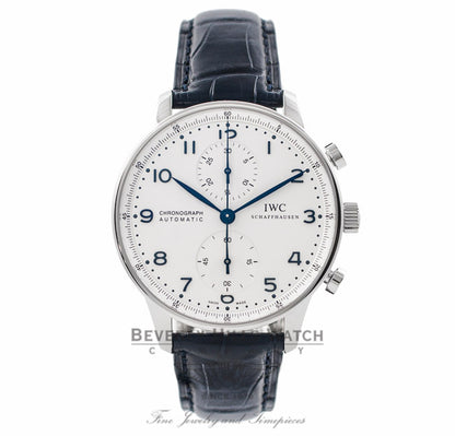 IWC Portuguese Chronograph 40MM Automatic Stainless Steel Silver Dial IW371446 JZDT08 - Beverly Hills Watch Company Watch Store