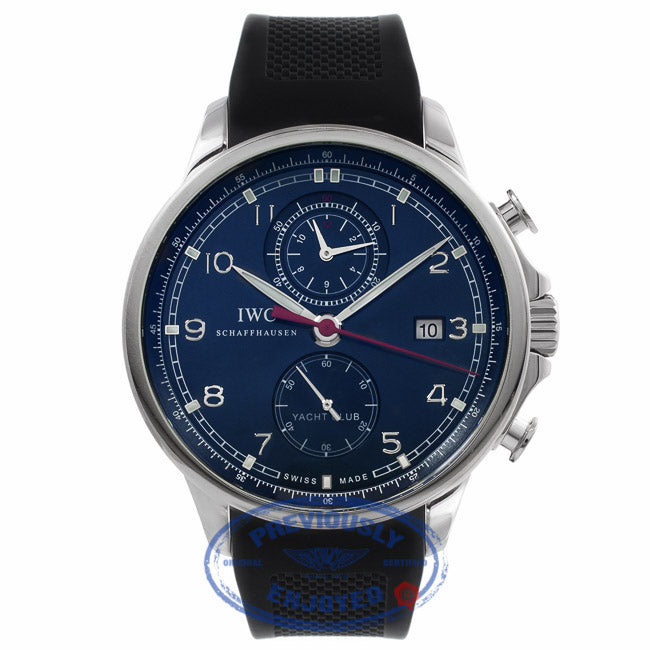 IWC Portuguese Yacht Club Chronograph 45MM Blue Dial IW390213 CMELDZ - Beverly Hills Watch Company Watch Store