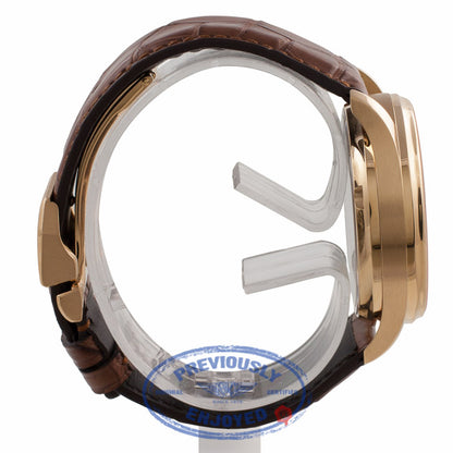 IWC Portuguese 7 Day 18k Rose Gold White Dial 42.3MM Brown Alligator Strap IW500113 CR2X4E - Beverly Hills Watch Company Watch Store