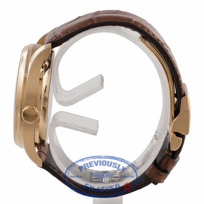 IWC Portuguese 7 Day 18k Rose Gold White Dial 42.3MM Brown Alligator Strap IW500113 CR2X4E - Beverly Hills Watch Company Watch Store