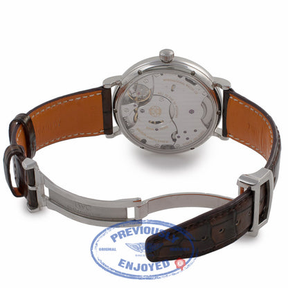 IWC Portofino Stainless Steel Alligator Strap Black Dial IW510102 KL558C - Beverly Hills Watch Company Watch Store