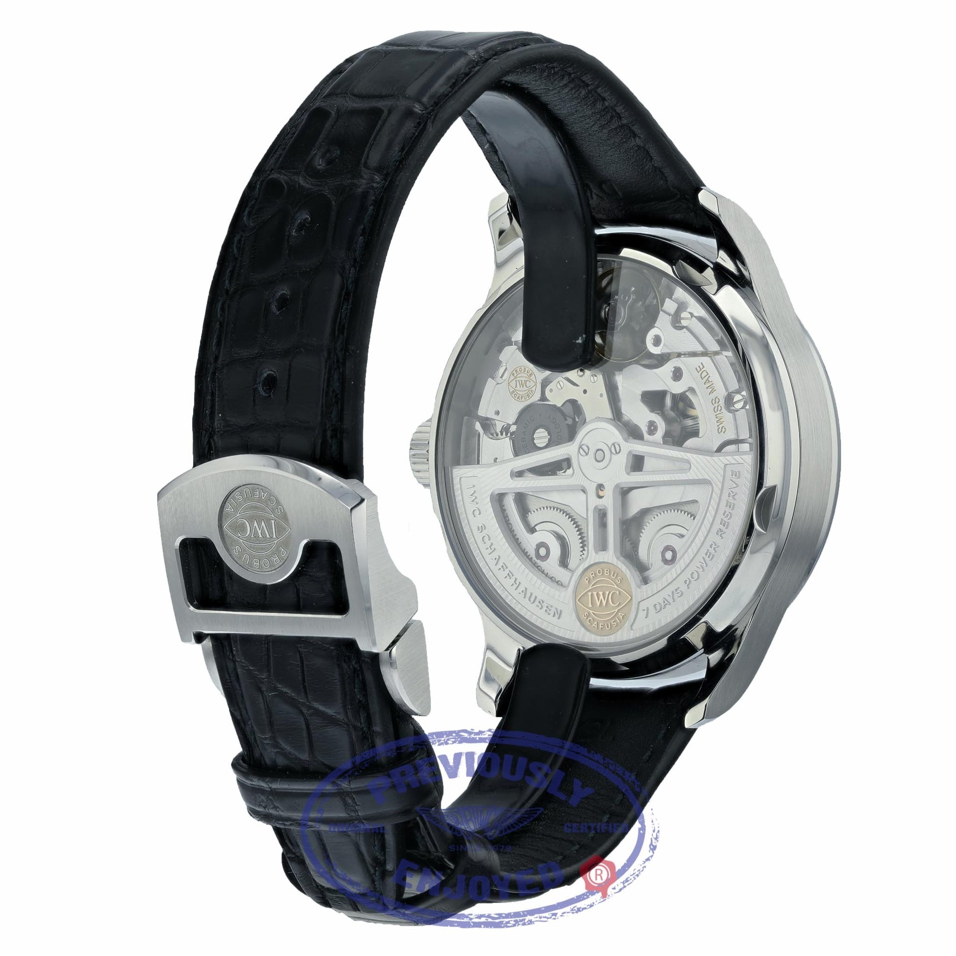 IWC Portugieser Seven Day Reserve 42.3mm Blue Dial Stainless Steel IW500710 5VPMNM - Beverly Hills Watch Company